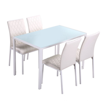 Free Sample Cheap Classic 4 Seater Modern Fiber Glass Top Dining Table Set/Dining Table and Chair